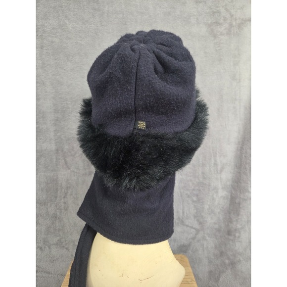Turtle Fur Women Classic Warm Black Fur Fleece Hat Ear Muffs & Neck Warmer Scarf - Picture 4 of 16